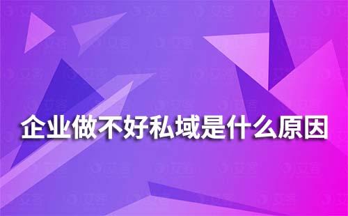 企業做不好私域流量是什么原因